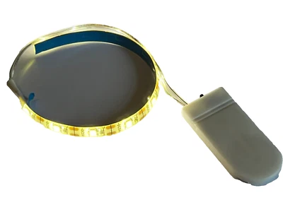10 WARM WHITE LED CR2032 Battery Strip Light - Christmas, Train, Hobbies - Image 1 of 3