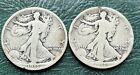 Key date 1916 and 1916 D Waking Liberty Halves in VG condition