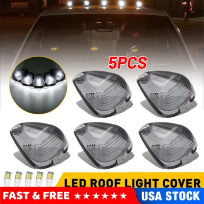 For 99-16 Ford F250 F350 F450 Super Duty LED Cab Roof Marker Lights Smoke Kit 5X - Image 1 of 4
