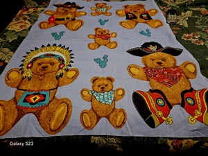Western Cowboys Bear Fabric the size is 26 inches wide. - Picture 1 of 12