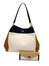 Coach Lexy Color Block Shoulder Bag With Matching Color Black Wallet Set