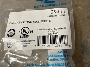 C2G Cat6 RJ45 UTP Keystone Jack - White - Picture 1 of 4
