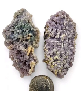 Grape Chalcedony Crystal Natural Rough 21.1 grams. 2 Piece Lot - Picture 1 of 2