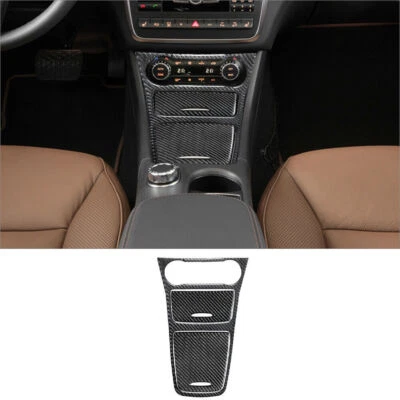 Cubierta interior de consola central de fibra de carbono 3 piezas para Mercedes Benz CLA GLA Foto 1 de 4