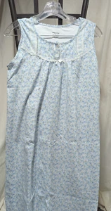 loveaffair ladies small night gown house dress moo moo blue floral lace detail - Picture 1 of 7