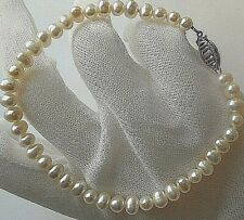 Women Bracelet 7.5 inch long 10K Gold Fw 5 mm Pearl