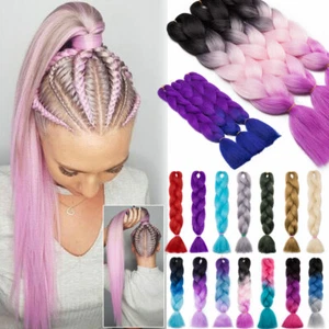 24" 100g Ombre Jumbo Hair Extensions Braiding Hair Box Twist Braid For Human WJY - Picture 1 of 67