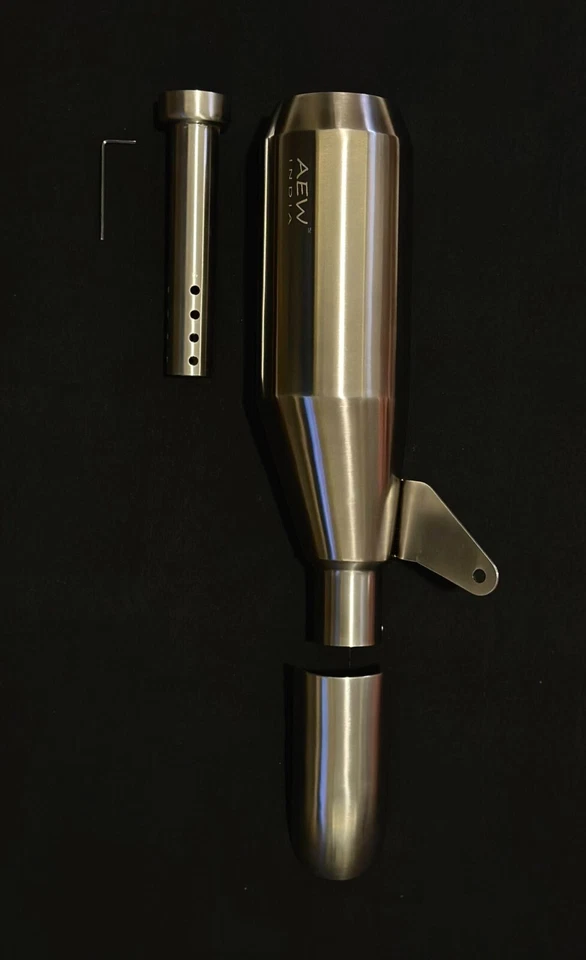 "AEW EDGE FREE FLOW EXHAUST, SILVER" FIT FOR ROYAL ENFIELD HIMALAYAN 450 - Image 1 of 2