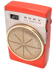 Sony TR-620 - 6 Transistor Shirt Pocket Radio -1960 -orange - in clam shell case