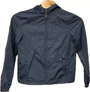 Scottevest Packable Windbreaker Men M Navy Blue TEC Full Zip Hooded Pockets - Picture 1 of 9
