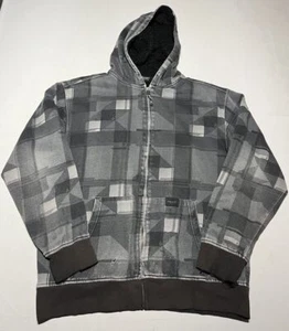 Volcom Men's AOP Zip Up Hoodie Size Large Sherpa Y2k Grunge Y2k AM5 - Picture 1 of 9