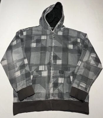 Volcom Men's AOP Zip Up Hoodie Size Large Sherpa Y2k Grunge Y2k AM5 - Image 1 of 4