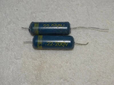 2 - Tiradores de condensador Ajax moldeados azules vintage * 0,22 - 200 voltios Foto 1 de 2