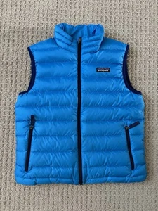 EUC Patagonia Boys Blue Down Sweater Puffer Vest size Medium 10 - Picture 1 of 4