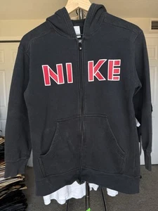Vintage Y2K nike gray tag sports youth medium black zip up jacket - Picture 1 of 6