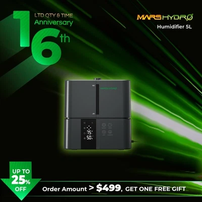 2025 Mars Hydro 5L Air Humidifier Ultrasonic Cool Mist Humidifier for Grow Tent