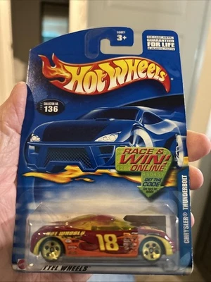 Hot Wheels Collector No. 2002 #136 CHRYSLER THUNDERBOLT Borgoña con 5 agujeros de oro Sp Foto 1 de 3