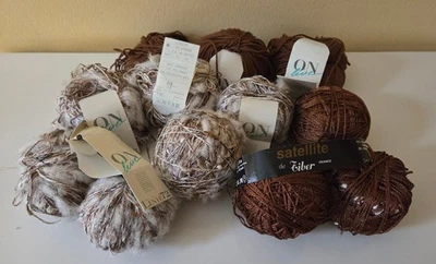 Brauntöne verschiedene Qualitäten, Wolle, Effekt-Garne Paket Konvolut ca. 600 g - Bild 1 von 4