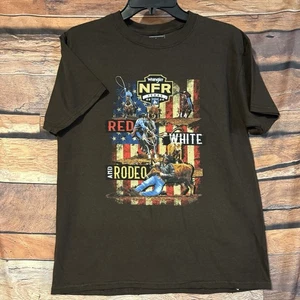 Camiseta Wrangler NFR Texas Grande Juvenil Marrón Rojo Blanco y Finales Nacionales de Rodeo - Imagen 1 de 7