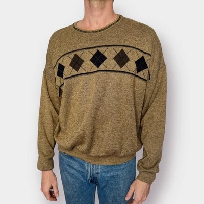 Suéter Argyle Marrón Y2K Preswick & Moore Foto 1 de 4