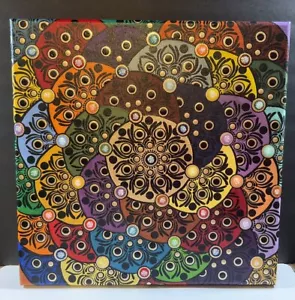 12” x 12” Color explosion Mandala Canvas - By JaDeL On YouTube - Picture 1 of 10