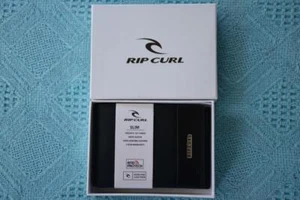 RIP CURL SLIM Black LEATHER Wallet. RFID.Multi-Card. Note Sleeve. New. rrp$49.99 - Picture 1 of 1