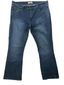 Levi Strauss Womens Denim Jeans Boot Cut Pockets Stretch Size 16 Short Blue - Picture 1 of 9