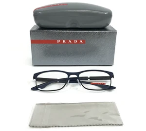 Prada Linea Rossa Eyeglasses Frames VPS52N 07P-1O1 Dark Blue Red 55-18-145 - Picture 1 of 12