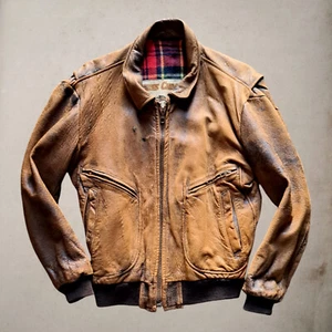 Giubbotto pelle Chevignon colore marrone cuoio vintage anni 90 taglia M - Imagen 1 de 14