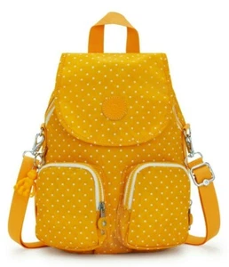Kipling FIREFLY UP Small Backpack - Soft Dot Yellow RRP £87 - Picture 1 of 7