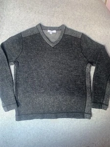 Vtg Calvin Klein Men’s long Sleeve Sweater Black Size L 100% Lambs Wool - Picture 1 of 15