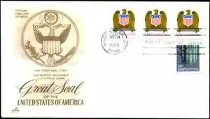 US FDC #3271 Tan Artcraft Cachet Washington, DC Strip of 3 PNC #11111 - Picture 1 of 1