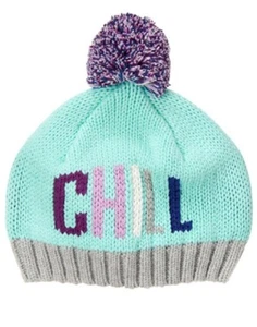 Gymboree ZAUBERHAFTER WINTER TÜRKISFARBEN mit LILA BOMMEL PULLOVER BEANIE MÜTZE 4 5 6 7 8 10 12 - Bild 1 von 1