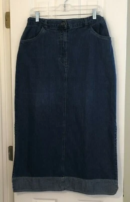 Original TY Wear Blue Jean Skirt, Size 16, Straight, Cotton, Modest, Side Vents - Image 1 of 4