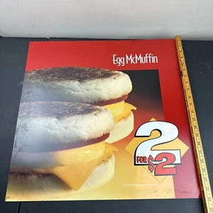 1994 McDonalds Egg Mcmuffin Translite Store Menu Sign Ad Poster 22x22 - Picture 1 of 6