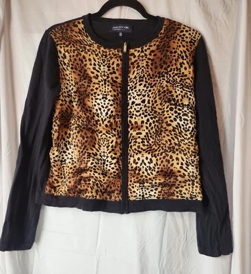 Cárdigan Jones New York Estampado Guepardo Cremallera Talla Pequeña Mediana Foto 1 de 4