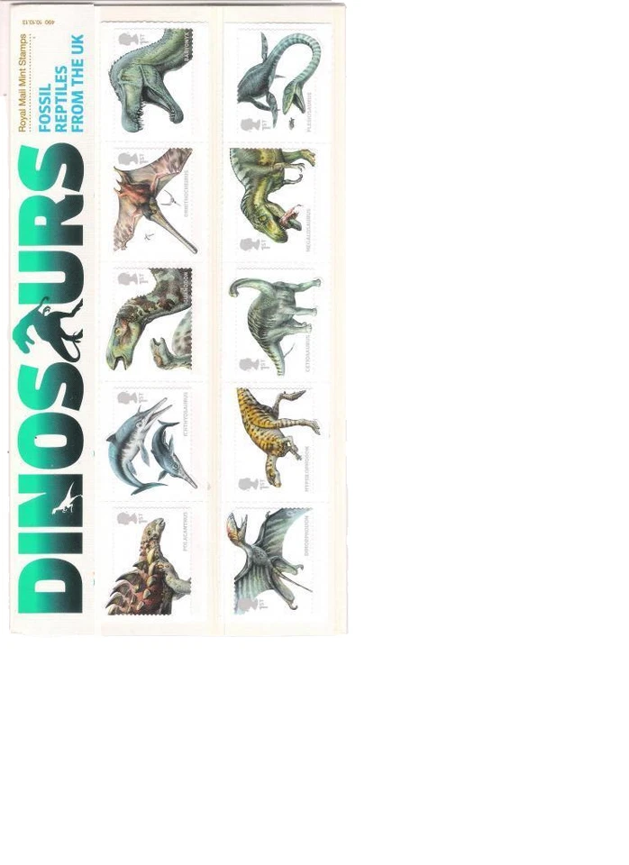 2013  ROYAL MAIL PRESENTATION PACK DINOSAURS PACK NUMBER 490 MINT DECIMAL STAMPS - image 1 of 1