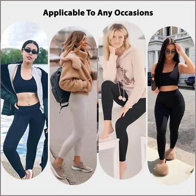 CRAZY GIRL Ladies Plain Leggings Viscose Elasticated Full Length High Waist Pants Size 8-16