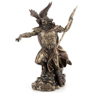 Veronese Design 11 3/4" Zeus Greek God Holding Thunderbolt with Eagle Cold Ca... - Bild 1 von 8