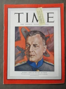 Vintage Time Magazine 31. Juli 1944 Novikov, Chef der Roten Luftwaffe Cover  - Bild 1 von 4