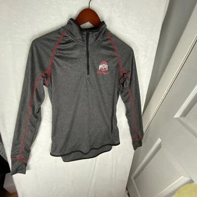 Top Colosseum para mujer Ohio State Stingray raglán cuarto cremallera gris jaspeado grande Foto 1 de 4