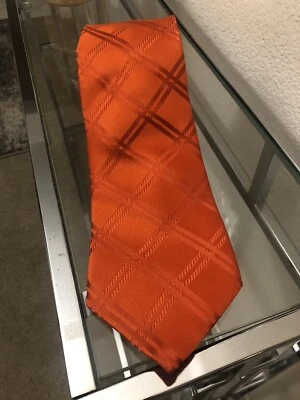 Corbata Canterbury naranja intenso 100 % seda vintage para hombre Foto 1 de 4