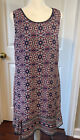 AGB Sleeveless Dress Handkerchief Hem Multicolored Paisley Size 12 Lined Zipper
