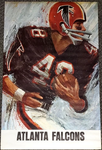Vintage AFL 1966 ATLANTA FALCONS Dave Boss NFL Football Theme Art 24x36 POSTER Cover