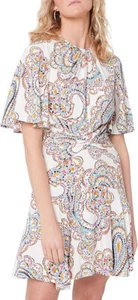 Lover Paisley Park Dress Size 10 Knee Length Printed Twist Detail Flutter Sleeve - Picture 1 of 8