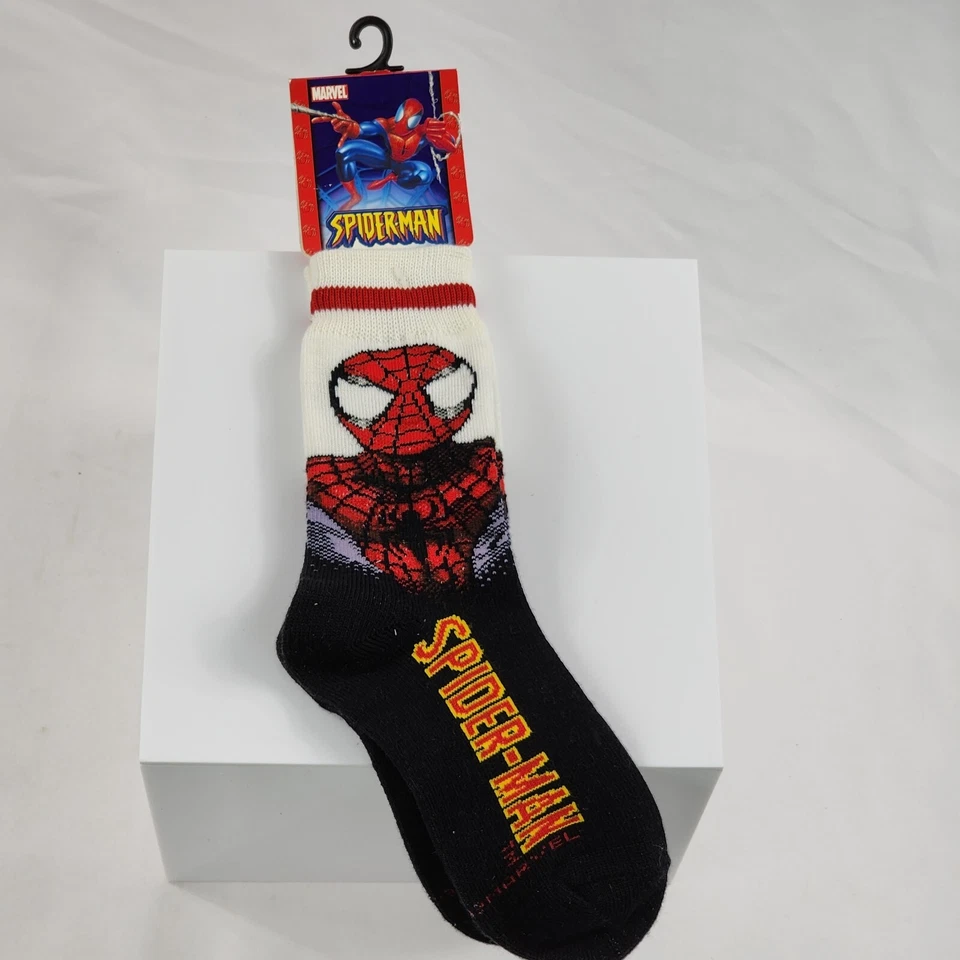 Calcetines Spider-Man Vintage Niños Niños Nuevos con Etiquetas 2003 Marvel Y2K Talla 6-8 1/2 Foto 1 de 4