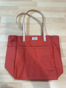 Artifact Canvas Knitting Bag In Papaya, Leather Straps - Picture 1 of 6