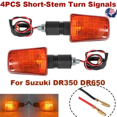 4PCS For Suzuki DR350 DR650 DR 125 200 350 GSXR 750 1100 Short-Stem Turn Signal Foto 1 de 4