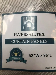H.Versailtex 52W x 96L PREMMIUM Grommet Curtain Panels Linen blend Ivory - Picture 1 of 3