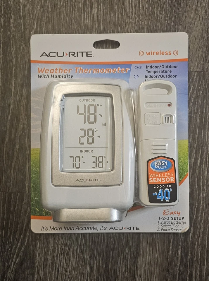 AcuRite Wireless Weather Thermometer 00609sb Digital With Humidity